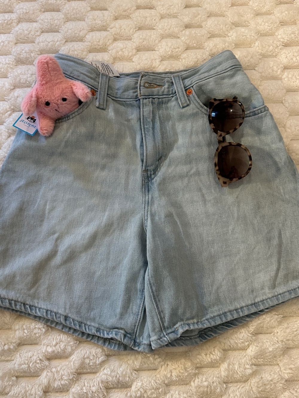 Levi's Light Blue High-Rise Denim Shorts
